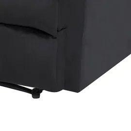 Beliani Fernsehsessel Eslov Samtstoff 80 x 100 x 90 cm Schwarz mit Fußstütze und Kissen