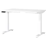 Germania Schreibtisch weiß rechteckig, T-Fuß-Gestell weiß 120,0 x 80,0 cm