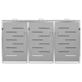 vidaXL Mülltonnenbox für 3 Tonnen 207 x 77,5 x 115 cm grau 149560