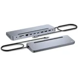 iTEC i-tec Metal Ergonomic 3x 4K Display Docking Station, USB-C 3.0 [Stecker] (C31FLAT2PDPRO)