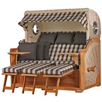 Mr. Deko bene living Strandkorb Komplettset Königssee Teak -