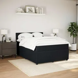 vidaXL Boxspringbett mit Matratze Schwarz 140x200 cm Samt