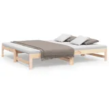 vidaXL Tagesbett Ausziehbar 2x(75x190) cm massivholz kiefer