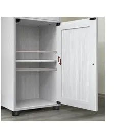 VASAGLE Badschrank 40 x 30 x 165 cm Weiß Holz/Kunststoff/Spanplatte