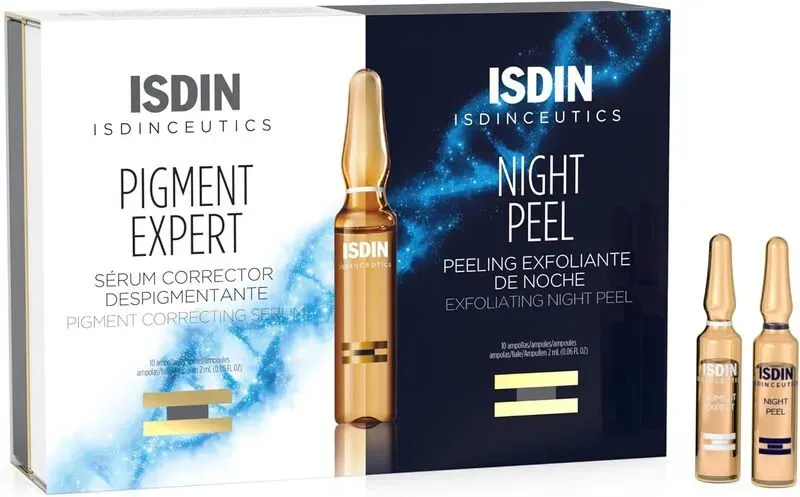Isdin ceutics Pigment Expert Pigment-Korrektur-Serum 10 Stück + exfolierender Nachtpeel, 10 Stück