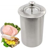 Joyeee Edelstahl Druck Schinkenkocher, Schinkenpresse Hausgemachte Fleisch Presse mit Fleischthermometer zum Kochen Gesunde Schinken Wurst Aufschnitt Deli Bacon Sandwich, Küche Schinkenkocher Pot#1