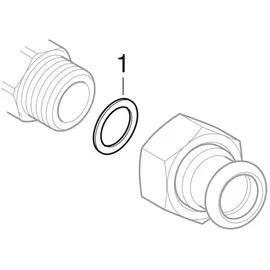 Geberit Mapress Edelstahl Übergang mit Überwurfmutter D 15mm, ID 26mm, G 1 1/4' 35072