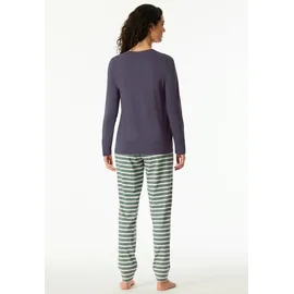 SCHIESSER Damen Schlafanzug lang mit Bündchen Baumwolle - Nightwear