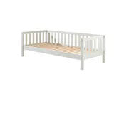 58 aufm Kessel Bettgestell Kojenbett Karena 211x98x68 Einzelbett Hochbett Massivholz Weiß (inkl. Versand, Lieferung bis Verwendungsstelle), Liegefläche 90x200, Massivholzbett, Gästebett, Seniorenbett weiß