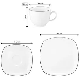 SELTMANN WEIDEN Lido Kaffeeservice eckig 18-tlg. black line