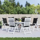 Möbel Set Hochlehner-Stuhlkissen 6 pcs Melange SchwarzGartenmöbelauflagen - Gartenmöbelauflagen c6335 - Schwarz