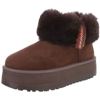Ital-Design Damen Snowboots Freizeit Snowboots (87451998) Flach Stiefeletten in Braun braun 37 EU