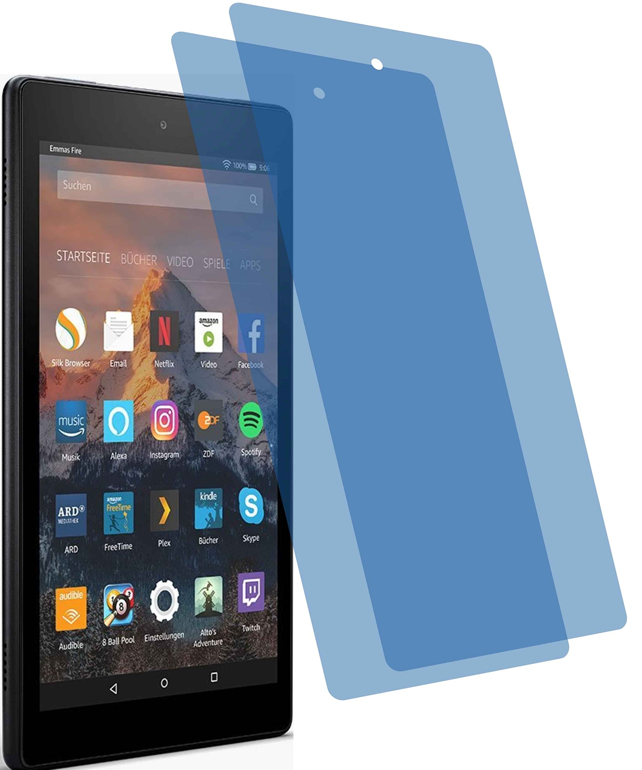 4ProTec I 2X Crystal Clear klar Schutzfolie für Amazon Fire HD 8-Tablet 7. Generation 2017 Premium Displayschutzfolie Bildschirmschutzfolie Schutzhülle Displayschutz Displayfolie Folie