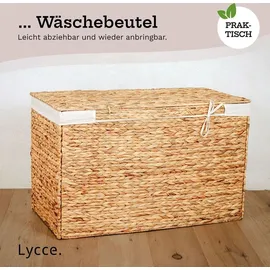 lycce Wäschesortierer Wasserhyazinthe 150L, 3 Fächer Stoffeinsatz
