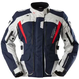 Furygan Apalaches Evo Damen Motorrad Textiljacke wasserdicht - Dunkelblau/Hellgrau/Rot / L