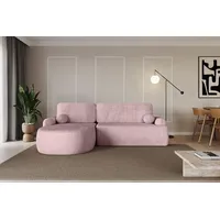 ALTDECOR Ecksofa mit Schlaffunktion und Bettkasten Corner Sofa Bett Eckcouch Couch L-Form Schlafcouch Ausziehbar Wohnlandschaft Schlafsofa Cauchsof... - Rosa