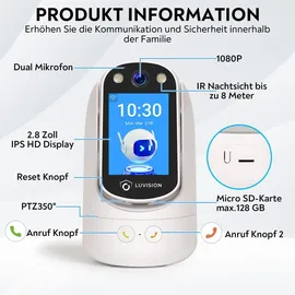 LuVision C20 WLAN PTZ Überwachungskamera Weiß