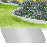 Eikuavons Rasenkante Metall, Rasenkante, verzinkt Beetumrandungen, Beeteinfassung Rasenkante, Beeteinfassung Metall, Mähkante Gartenbeet, Umrandung Rasenkantenblech, Silber Länge 10m