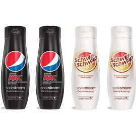 Sodastream Getränke-Sirup PepsiMax & SchwipSchwap Zero, 4 Stück, für bis zu 9 Liter Fertiggetränk