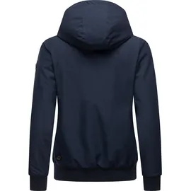 Ragwear Damen warme wasserdichte Winterjacke Outdoorjacke mit Kapuze Nuggie Melange Navy Gr. XXL - XXL
