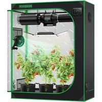 VIVOSUN Growzelt 120x60x150cm Grow Tent aus hochreflektierendes Mylar mit Sichtfenster und Bodenwanne für Hydroponik und Indoor-Anbau S425 Grow Zelt passend für VS2000