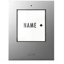 m-e modern-electronics 41418 Klingeltaster beleuchtet, mit Namensschild Silber