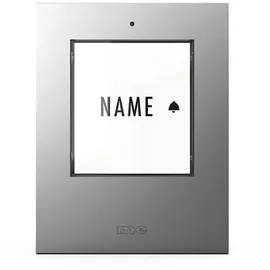 m-e modern-electronics 41418 Klingeltaster beleuchtet, mit Namensschild Silber