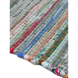 carpetfine Flachgewebeteppich Kelim Chindi Läufer Grün 60x180 cm | Moderner Teppich für Wohn- und Schlafzimmer