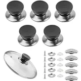 5 Stück Topfdeckelknopf, Topfdeckelgriff, Topfdeckel Griff Universal, Pan Lid Cover Knöpfe, Deckelknopf, Topfgriff, Ersatzknöpfe Griffe, mit Schraubenzubehör, für Topfdeckel, Ersatzknöpfe, Kasserolle