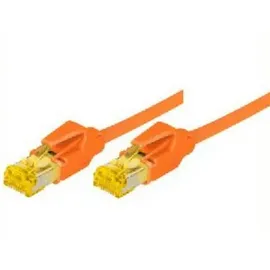 TecLines Tecline patch cable Cat. 6a, (ISO/IEC), S/FTP, halogen-free, with snap-in protection, orange, 7.5 m