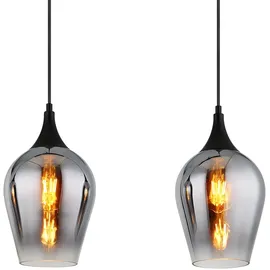 GLOBO Deckenleuchte Pendellampe Hängeleuchte Esszimmerlampe Rauchfarbe Glas 3-Flammig