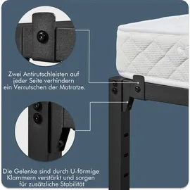 Yaheetech Bettrahmen 90 x 200 cm Schwarz