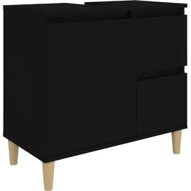 vidaXL Badschrank Schwarz 65x33x60 cm)