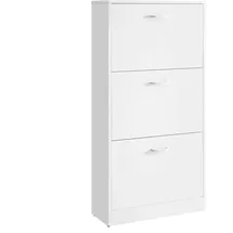 VASAGLE Schuhregal 60 x 120 x 24 cm weiß / weiß