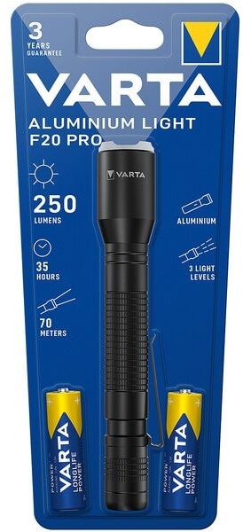 Taschenlampe »Aluminium Light F20 Pro« grau, Varta, 2.6 cm