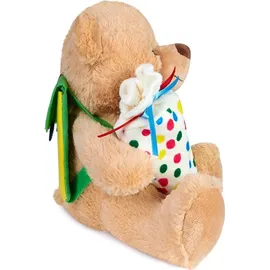 Brubaker Teddy Plüschbär mit Schulranzen und Schultüte zum Befüllen Bunt - 25 cm Teddybär für Einschulung Schulanfang Schule - Plüschteddy mit Rucksack - Kuscheltier Schmusetier Stofftier