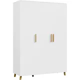 Drehtürenschrank RAUCH "Kleiderschrank Schrank Garderobe Wäscheschrank SHINJO", weiß (alpinweiß), B:140cm H:203cm T:53cm, Holzwerkstoff, Schränke, Griffe und Füße aus Massivholz, viel Stauraum MADE IN GERMANY