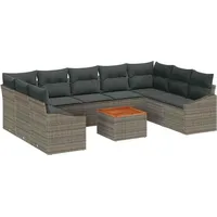 vidaXL Garten-Sofa-Set 10 pcs Grau