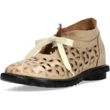 LAURA VITA Damen Schnürschuh Leder Derby Schlüsselloch-Ausschnitt Cyrielle 30, Größe:38 EU, Farbe:Beige - 38 EU