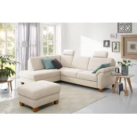 Home Affaire Ecksofa »Borkum L-Form«, mit Federkern, wahlweise mit Bettfunktion, beige