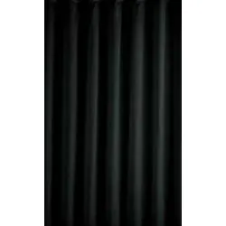 Textil Duschvorhang Uni Schwarz 180x230 cm - Überlänge perfekt für hohe Decken!