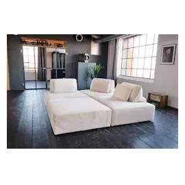 KAWOLA Modulsofa WIOLO SOFT 4 Module 4 Rückenkissen Cord cremeweiß