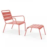 Oviala Relaxsessel, Pink, Metall, 1-Sitzer, Quadratisch,quadratisch, 64x72x60 cm, Gartenmöbel, Gartenstühle, Gartenstühle