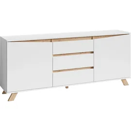 byLIVING Valentin Sideboard 180 x 76 x 38 cm Weiß Holzwerkstoff/Melamin