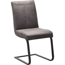 Freischwinger K+W KOMFORT & WOHNEN "Floyd", grau (elephant 80, roheisen schwarz lackiert), B:47cm H:96cm T:62cm, 760: Microfaser, 100% Polyester, Stühle, Kontrastnaht, Freischwingergestell aus Vierkantrohr Roheisen schwarz