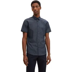 Tom Tailor Herren Kurzarm Hemd FITTED PRINTED Regular Fit Blau Design On Blau Structure 29055 XS