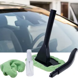 Reinigungs-Set Windschutzscheiben - Innenreinigung Auto & Büro inkl. Sprühflasche & 2 Mikrofaserbezügen - Flexibler Kopf - Kfz-Zubehör 40x15x10cm