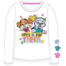 Paw Patrol T-Shirt PAW Patrol Langarm- Shirt für Mädchen, 'Life's a PUP', Skye & Everes weiß 122 EU