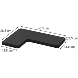 Vicco Eckregal 3er Set MDF 40,5 x 2,5 cm schwarz