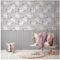 Profhome 770761-GU Fototapete Kindertapete Matt Weiß Rosa Grau 1,59 m x 2,8 m